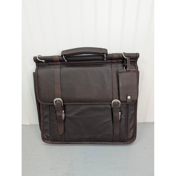 Chippewa Messenger Bag Mens Leather Briefcase Brown Laptop Business Work Bag - Picture 1 of 9